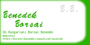 benedek borsai business card